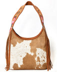 Hobo Hair On Saddle Blanket Genuine Leather Western Bag For Women