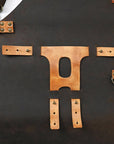 HILASON Genuine Leather Adjustable Work Apron With Tool Pockets Brown