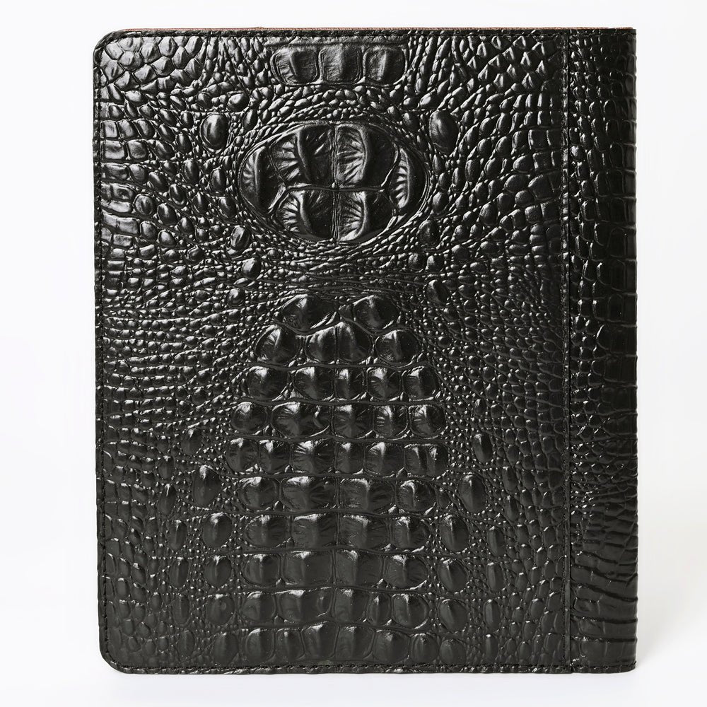 American Darling Portfolio Bag Hand Tooled Crocodile embossed Genuine Leather women bag western handbag purse - Everest Ranch
