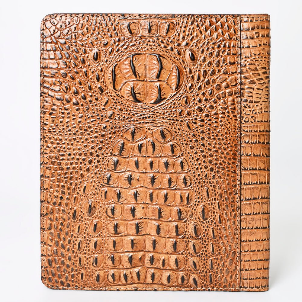American Darling Portfolio Bag Hand Tooled Crocodile embossed Genuine Leather women bag western handbag purse - Everest Ranch