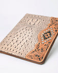 American Darling Portfolio Bag Hand Tooled Crocodile embossed Genuine Leather women bag western handbag purse - Everest Ranch