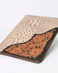 American Darling Portfolio Bag Hand Tooled Crocodile embossed Genuine Leather women bag western handbag purse - Everest Ranch