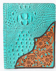 American Darling Portfolio Bag Hand Tooled Crocodile embossed Genuine Leather women bag western handbag purse - Everest Ranch