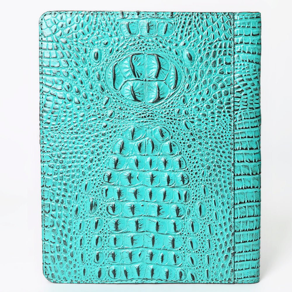 American Darling Portfolio Bag Hand Tooled Crocodile embossed Genuine Leather women bag western handbag purse - Everest Ranch
