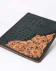American Darling Portfolio Bag Hand Tooled Crocodile embossed Genuine Leather women bag western handbag purse - Everest Ranch