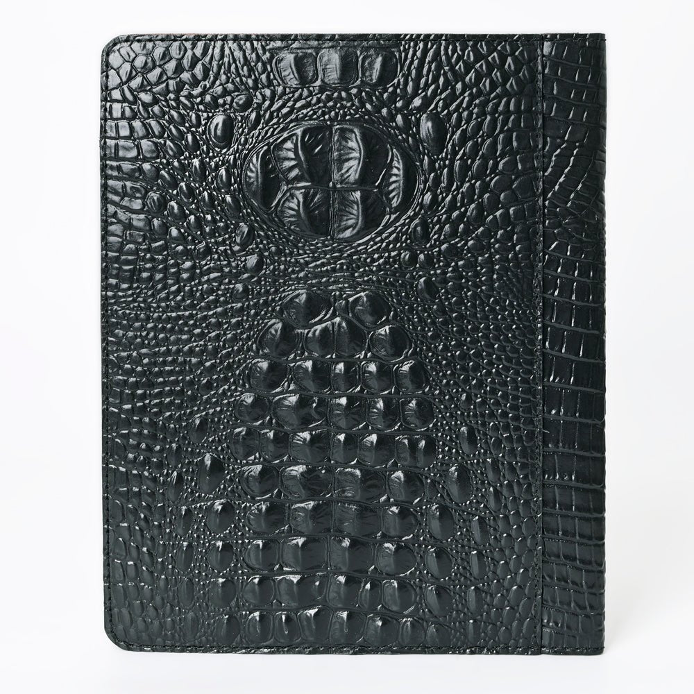 American Darling Portfolio Bag Hand Tooled Crocodile embossed Genuine Leather women bag western handbag purse - Everest Ranch