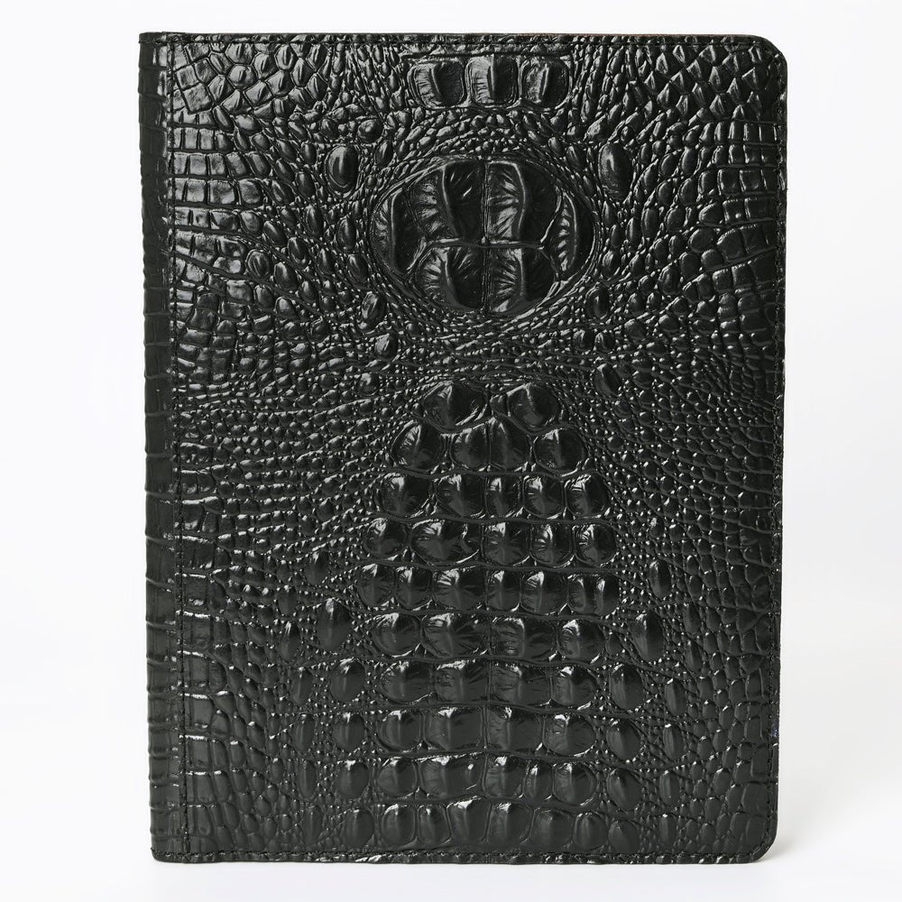 American Darling Portfolio Bag Hand Tooled Crocodile embossed Genuine Leather women bag western handbag purse - Everest Ranch