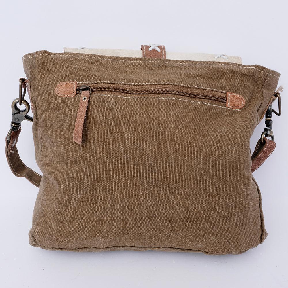Ohlay Bags KB122 Cross Body Ii Upcycled Wool Upcycled Canvas Hair-On Genuine Leather Women Bag Western Handbag Purse