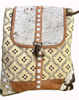 OHLAY KB496 Backpack Upcycled Canvas Hair-On Genuine Leather women bag western handbag purse