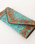 OHLAY WALLET Hand Tooled Embossed  Genuine Leather women bag western handbag purse