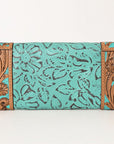 OHLAY WALLET Hand Tooled Embossed  Genuine Leather women bag western handbag purse