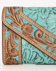 OHLAY WALLET Hand Tooled Embossed  Genuine Leather women bag western handbag purse