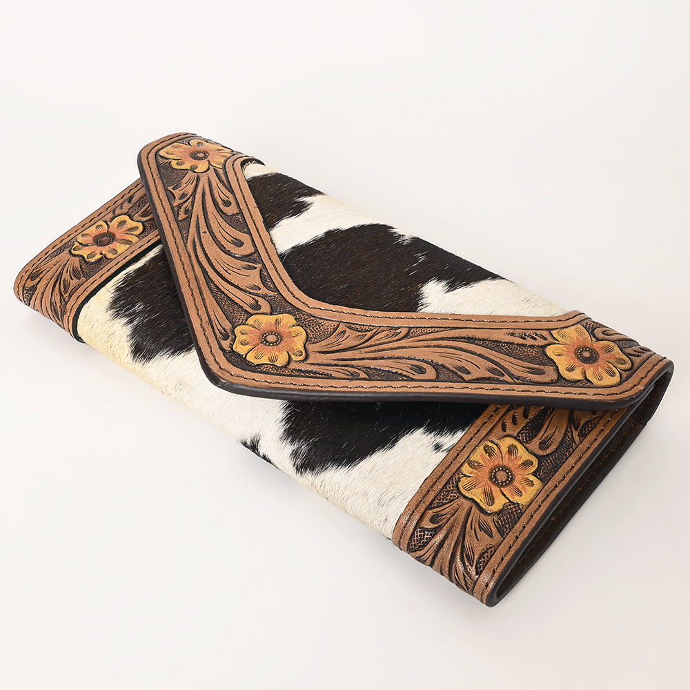 OHLAY Wallet Hand Tooled Hair-On Genuine Leather Women Bag Western Handbag Purse | Womens Handbags |Leather Belt for Summer
