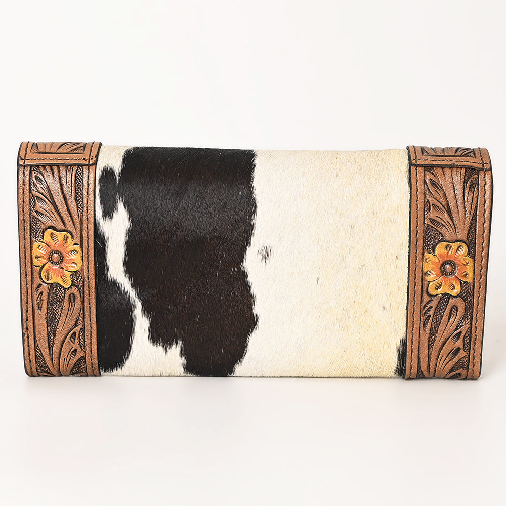 OHLAY Wallet Hand Tooled Hair-On Genuine Leather Women Bag Western Handbag Purse | Womens Handbags |Leather Belt for Summer