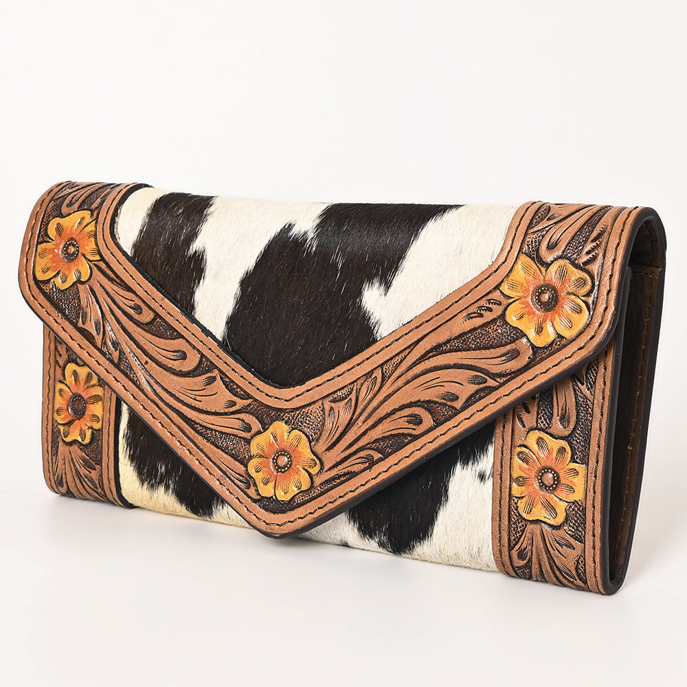 OHLAY Wallet Hand Tooled Hair-On Genuine Leather Women Bag Western Handbag Purse | Womens Handbags |Leather Belt for Summer