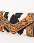 OHLAY Wallet Hand Tooled Hair-On Genuine Leather Women Bag Western Handbag Purse | Womens Handbags |Leather Belt for Summer