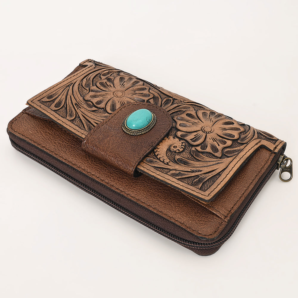 OHLAY WALLET Hand Tooled Genuine Leather women bag western handbag purse