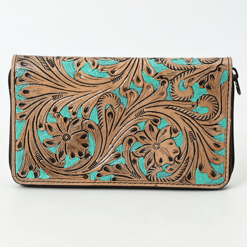 OHLAY WALLET Hand Tooled Genuine Leather women bag western handbag purse