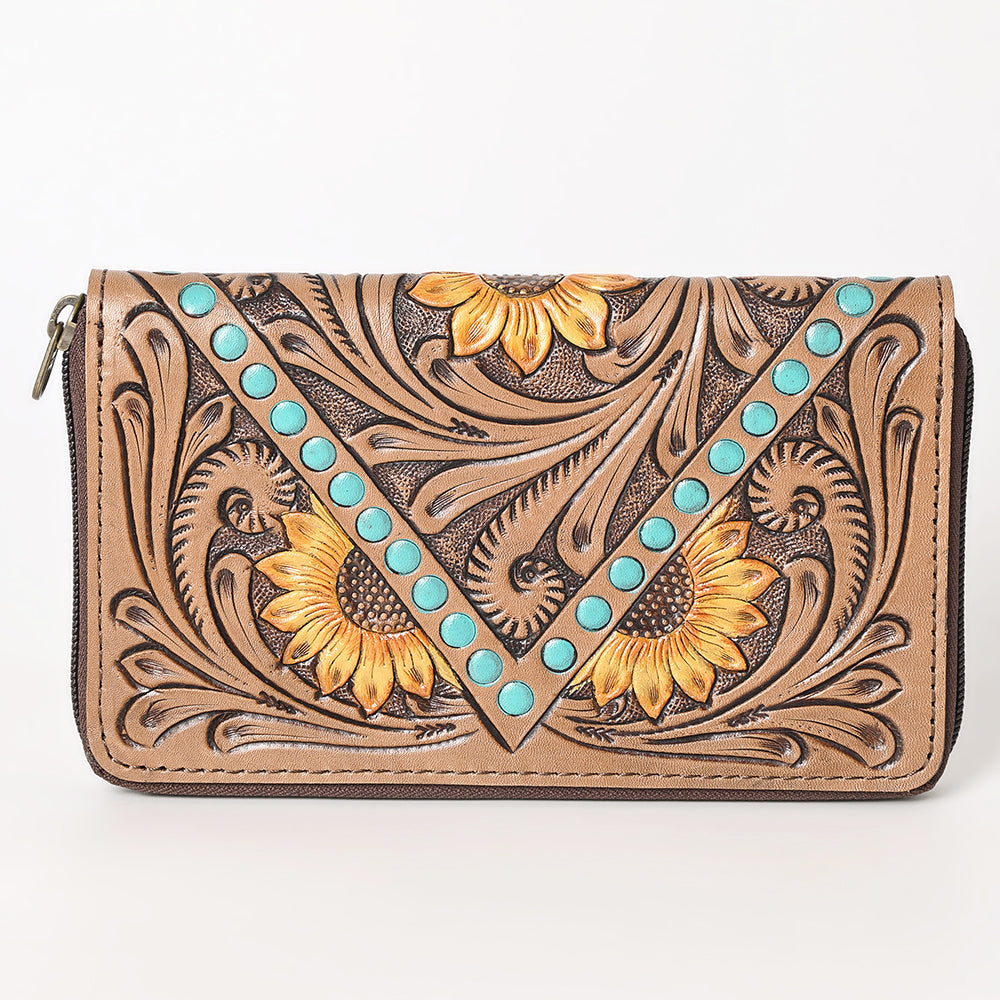 OHLAY WALLET Hand Tooled Genuine Leather women bag western handbag purse