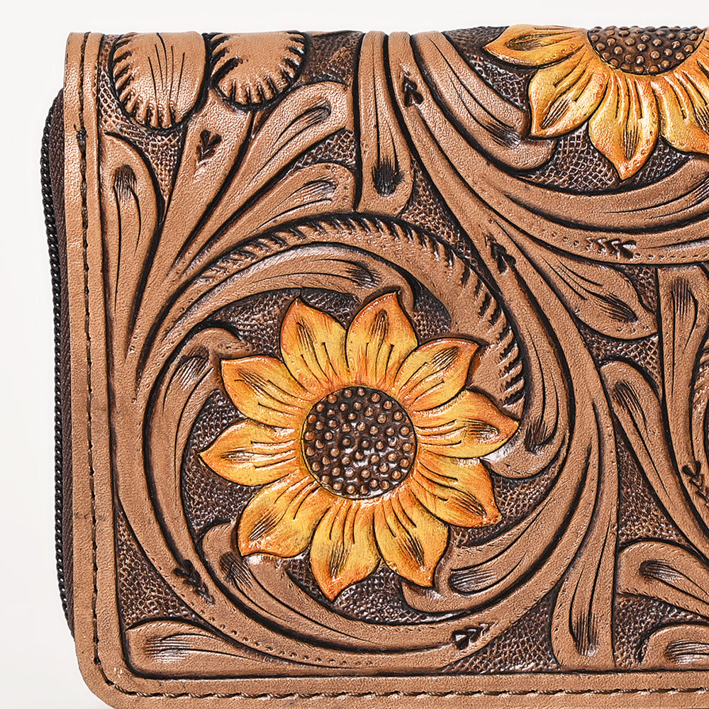 OHLAY WALLET Hand Tooled  Genuine Leather women bag western handbag purse