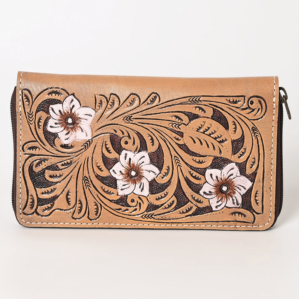 OHLAY WALLET Hand Tooled  Genuine Leather women bag western handbag purse