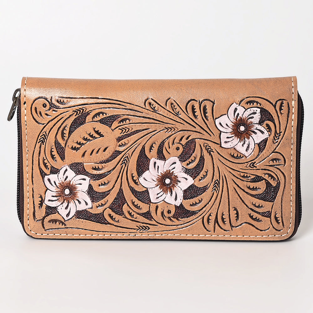 OHLAY WALLET Hand Tooled  Genuine Leather women bag western handbag purse