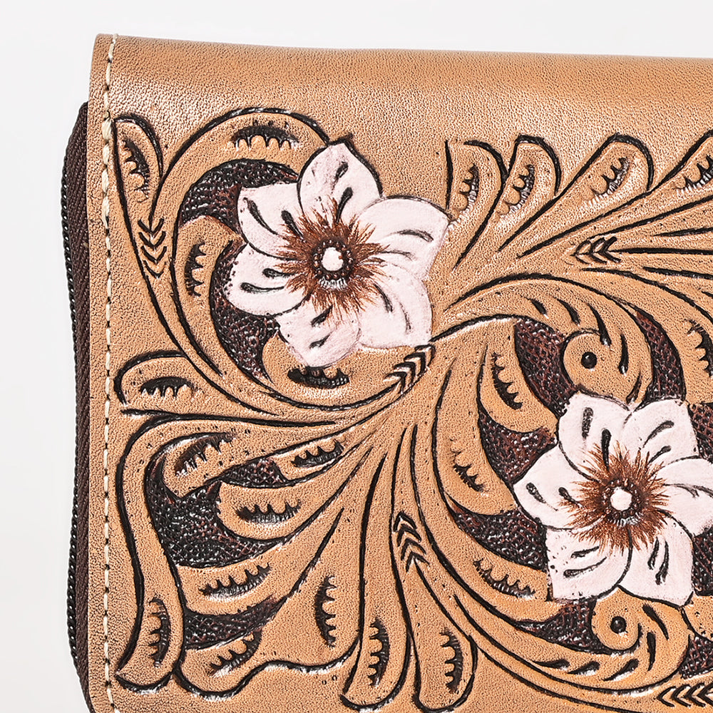 OHLAY WALLET Hand Tooled  Genuine Leather women bag western handbag purse