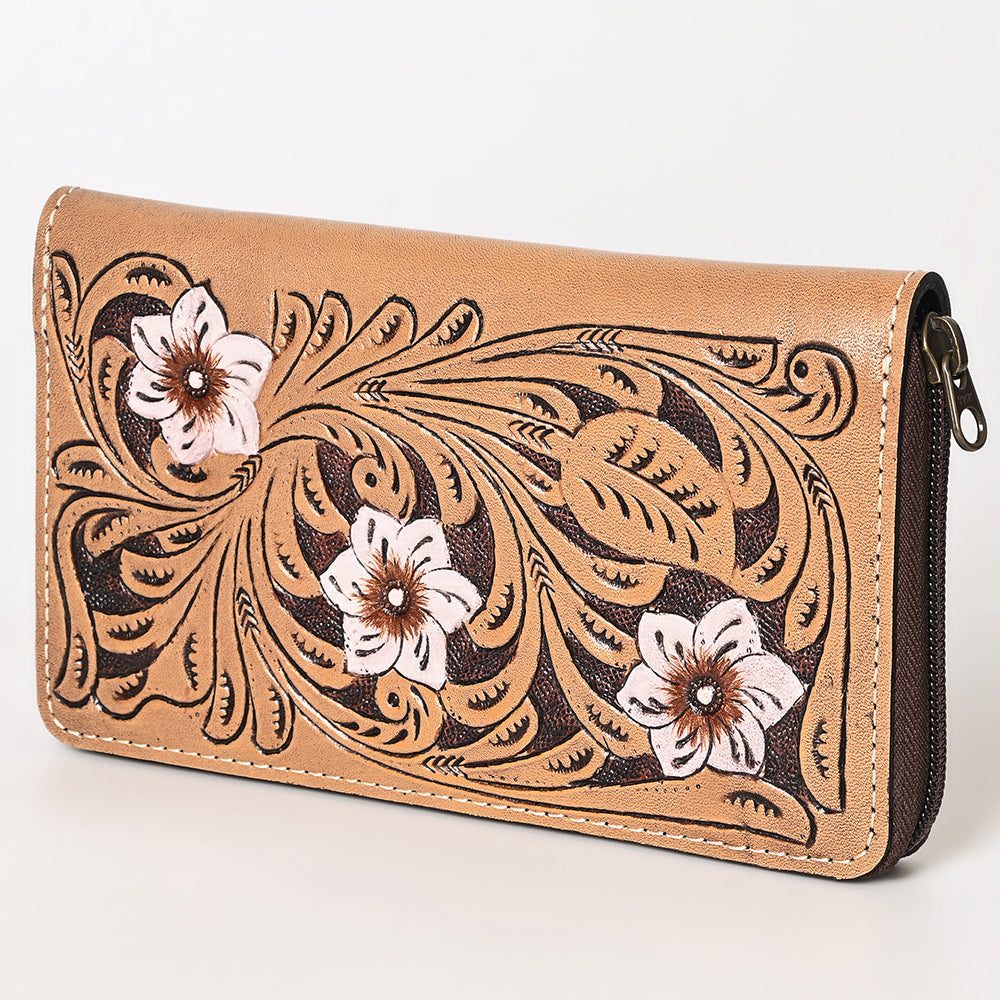 OHLAY WALLET Hand Tooled  Genuine Leather women bag western handbag purse