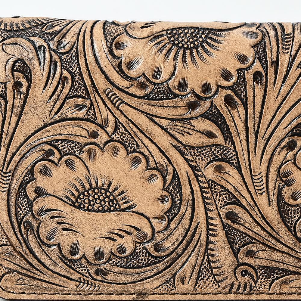 OHLAY WALLET Hand Tooled  Genuine Leather women bag western handbag purse