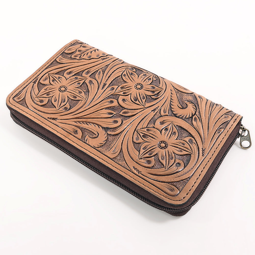 OHLAY WALLET Hand Tooled  Genuine Leather women bag western handbag purse