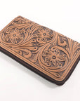 OHLAY WALLET Hand Tooled  Genuine Leather women bag western handbag purse