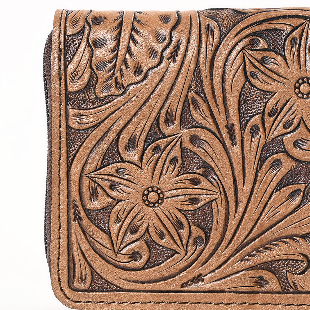 OHLAY WALLET Hand Tooled  Genuine Leather women bag western handbag purse