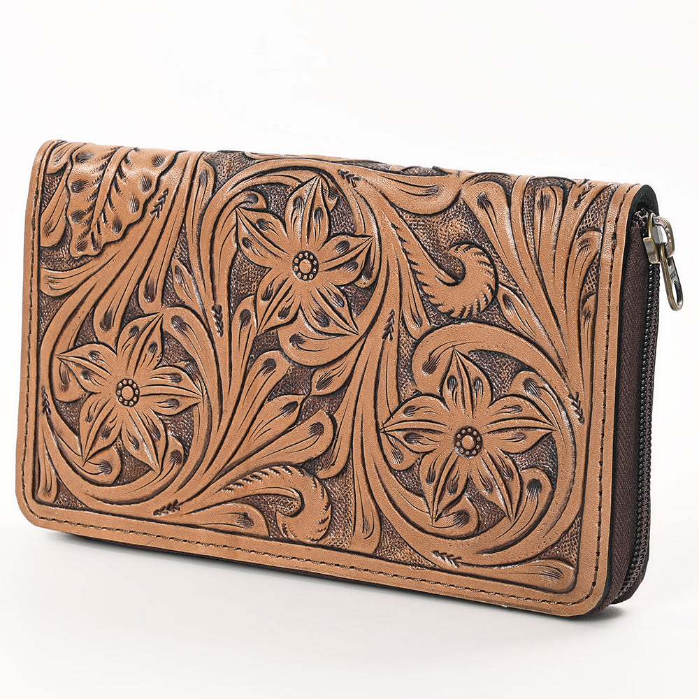 OHLAY WALLET Hand Tooled  Genuine Leather women bag western handbag purse