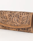 OHLAY WALLET Hand Tooled  Genuine Leather women bag western handbag purse