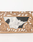 OHLAY WALLET Hand Tooled Hair-on Genuine Leather women bag western handbag purse