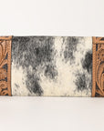 OHLAY WALLET Hand Tooled Hair-on Genuine Leather women bag western handbag purse
