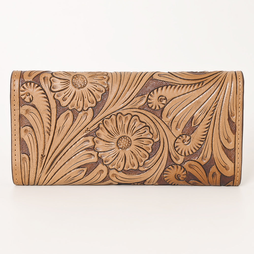 OHLAY WALLET Hand Tooled Hair-on Genuine Leather women bag western handbag purse