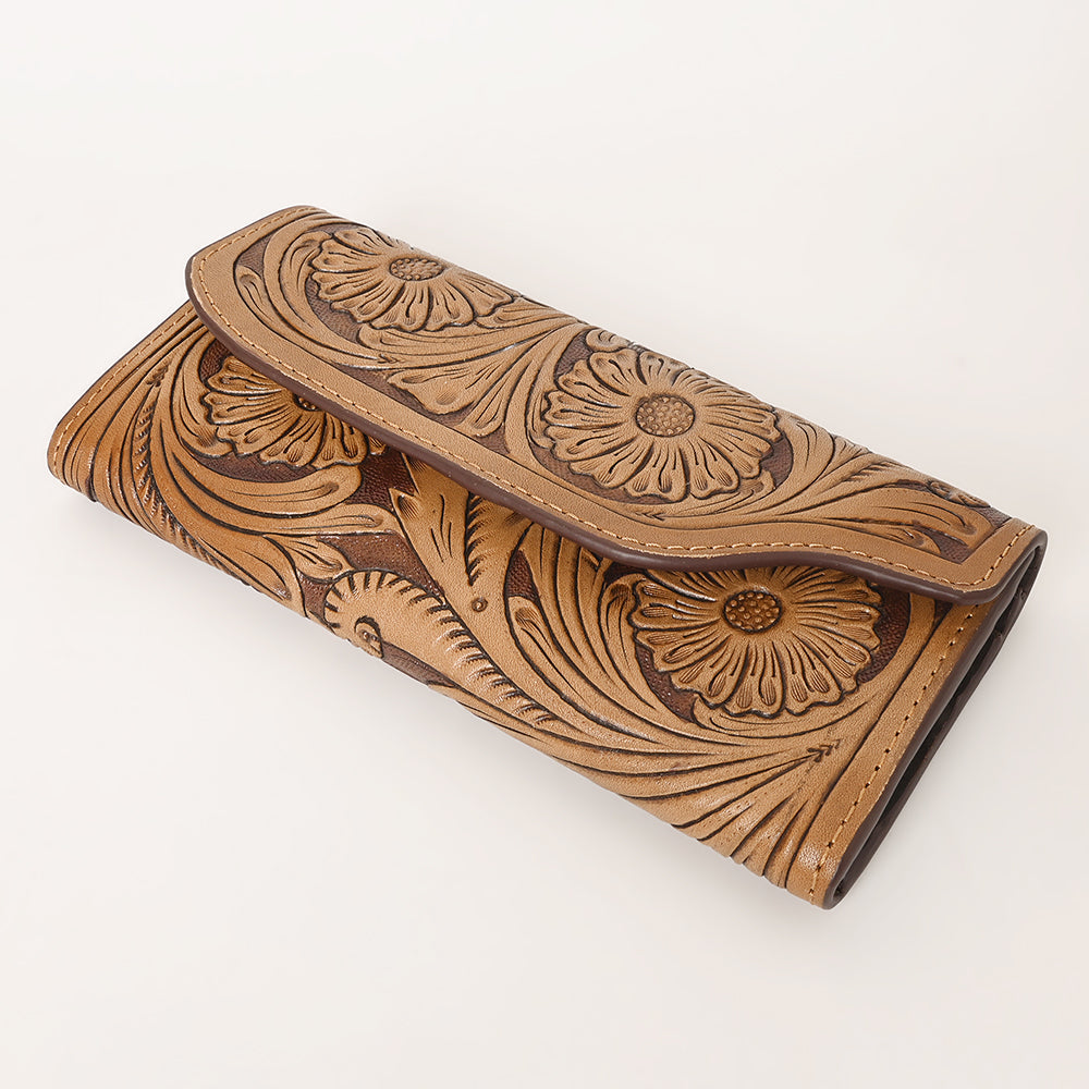 OHLAY WALLET Hand Tooled Hair-on Genuine Leather women bag western handbag purse