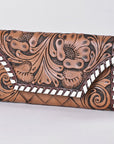 OHLAY WALLET Hand Tooled Hair-on Genuine Leather women bag western handbag purse