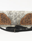 OHLAY WALLET Hand Tooled Hair-on Genuine Leather women bag western handbag purse