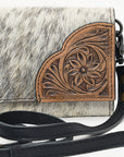 OHLAY WALLET Hand Tooled Hair-on Genuine Leather women bag western handbag purse
