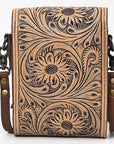 OHLAY Cell Phone Holder Denim Genuine Leather Women's Bag Western Handbag Purse | Womens Case for Women Summer