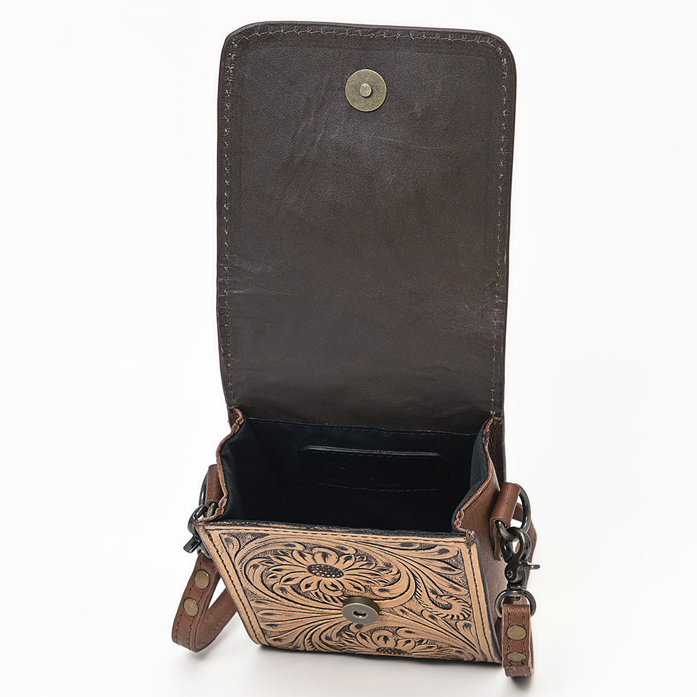 OHLAY Cell Phone Holder Denim Genuine Leather Women's Bag Western Handbag Purse | Womens Case for Women Summer
