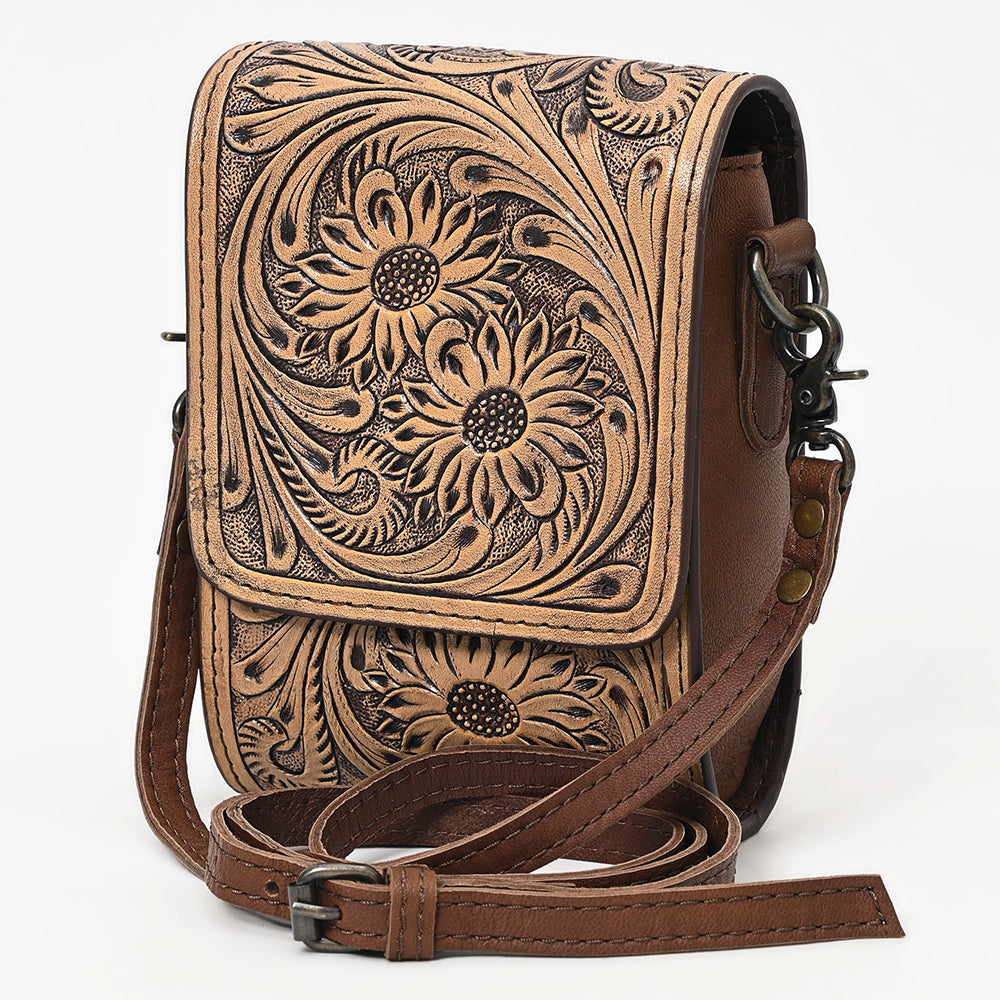 OHLAY Cell Phone Holder Denim Genuine Leather Women's Bag Western Handbag Purse | Womens Case for Women Summer