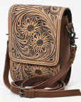 OHLAY Cell Phone Holder Denim Genuine Leather Women's Bag Western Handbag Purse | Womens Case for Women Summer