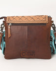 OHLAY Messenger Hand Tooled Crocodile Embossed Genuine Leather Women Bag Western Handbag Purse Womens Handbags Belt Summer