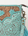 OHLAY Large Crossbody Hand Tooled Embossed Genuine Leather Women Bag Western Handbag Purse | Womens Handbags Belt for Summer