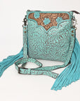 OHLAY Large Crossbody Hand Tooled Embossed Genuine Leather Women Bag Western Handbag Purse | Womens Handbags Belt for Summer