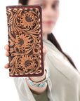 OHLAY WALLET Hand Tooled  Genuine Leather women bag western handbag purse