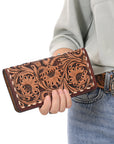 OHLAY WALLET Hand Tooled  Genuine Leather women bag western handbag purse